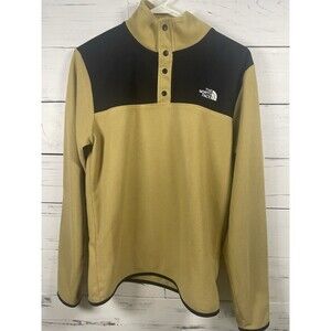 VINTAGE The North Face Snap Pullover Men’s Small Beige Tan Fleece Outdoors